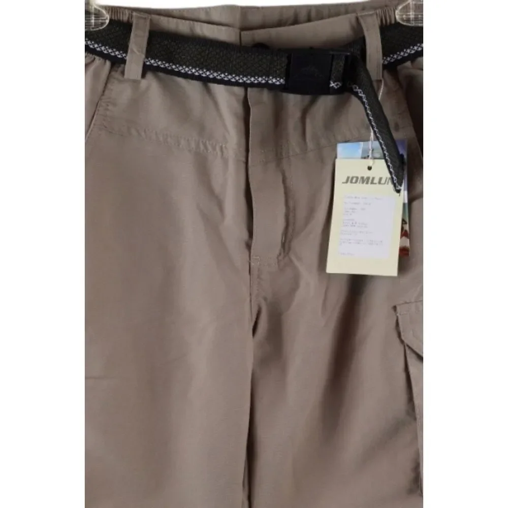 Jomlum Brown Khaki Boys Dry Pants w/ Belt Side Pockets Medium 012